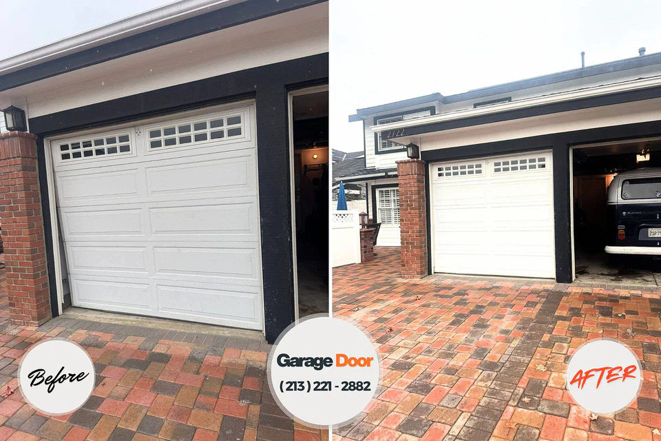 Before and after: garage door repair Ord, NE